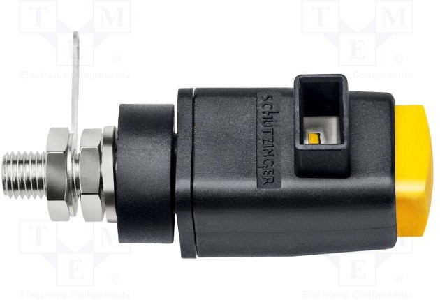 SDK800-GE, Зажим лабораторный, желтый, 300ВDC, 16А, винтами, никель, полиамид SDK800-GE, Зажим лабораторный, желтый, 300ВDC, 16А, винтами, никель, полиамид