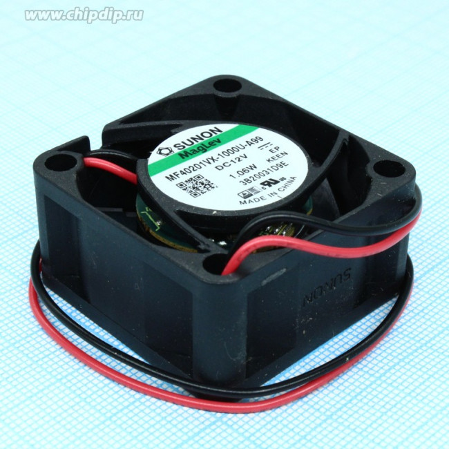 MF40201VX-1000U-A99, DC Fans Axial Fan, 40x40x20mm, 12VDC, 10.8CFM, 0.29"H2O, Vapo, Wire, Auto Restart