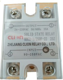 HHG2-1/250F-22-60A (HHG1-1/250F-22-60A), Реле 90-250VAC, 60A/240VAC (zero-cross)
