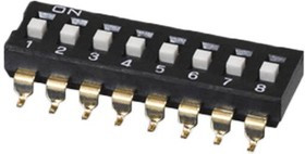 DS04-254-1-06BK-SMT, DIP Switches / SIP Switches DIP Switch, SPST, 2.54 pitch, Raised actuator, SMT, 6 position, Black