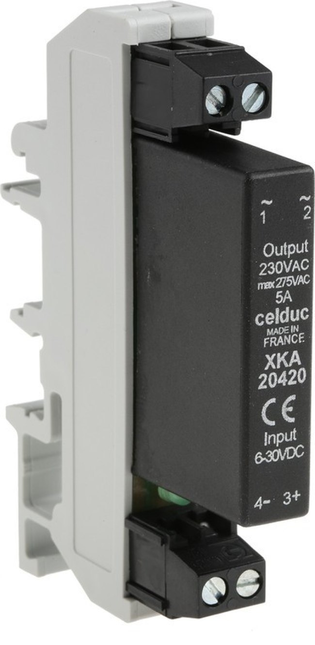 XKA20420, Твердотельное реле, 4 А, 275 В СКЗ, DIN-рейка, Винт, Переход Через Нуль