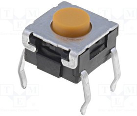 B3W-1002, Микропереключатель TACT, SPST-NO, Пол: 2, 0,05A/24ВDC, THT, нет