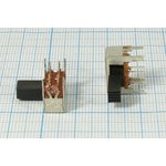 Переключатель движковый, 14.0x 6.5h8.5, контакты 6P+4P(GND), 0.3А, 50В, DPDT, угловой, SK-22D14