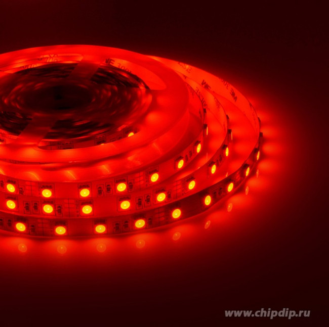 00-17 Светодиодная лента 12В, 14,4Вт/м, smd5050, 60д/м, IP20, подложка 10мм, 5м, RGB.