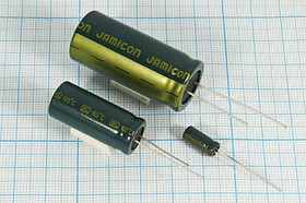 Конденсатор электролитический, емкость 1800мкФ, 16В, размер 10x25, номинальное отклонение 20, +105C,