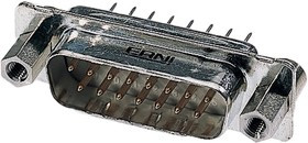 023142, TMC 15 Way Through Hole D-sub Connector Plug, 2.84mm Pitch, with 4-40 UNC Inserts