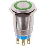 36-3423, Кнопка антивандальная ø19 12В Фикс (5с) ON-OFF/OFF-ON подсв/зеленая 36-3423, Кнопка антивандальная ø19 12В Фикс (5с) ON-OFF/OFF-ON подсв/зеленая