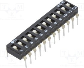 EAM112LZ, Переключатель: DIP-SWITCH, Кол-во секций: 12, OFF-ON, Пол: 2