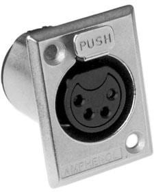 AC4FPZ, XLR Connectors 4 Pole XLR Female Chassis Mount P Flange Stamped Contacts