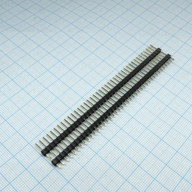 DS1029-01-1X40P8BVA1B, (PLH-40), Штыревой соединитель, 1х40 шаг 2,54мм.,однорядный (A=6.00mm, B=3.00mm, C=12.00mm)