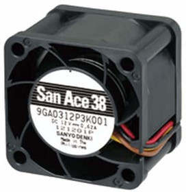 9GA0312P3K001, DC Fans DC Axial Fan, 38x38x28mm, 12VDC, High Performance, Low Power, Tachometer, PWM