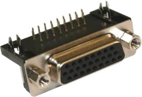 181-026-113R531, 181 26 Way Right Angle Panel Mount D-sub Connector Plug, 2.28mm Pitch, with Boardlocks