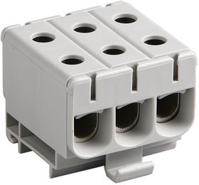 201606-6163, DIN Rail Terminal Blocks HC UNVCLP 150A 3CKT GRY/GRY 600V