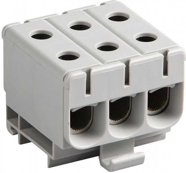201606-6163, DIN Rail Terminal Blocks HC UNVCLP 150A 3CKT GRY/GRY 600V