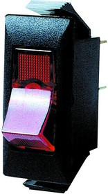 1500R11E, SWITCH, ROCKER, SPST, 15A, 250V, RED