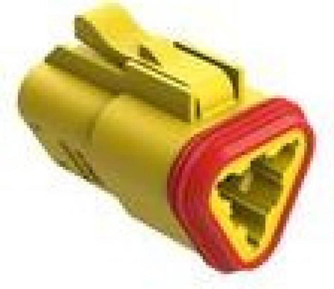 AT06-3S-YEL, Conn Housing PL 3 POS Crimp ST Cable Mount Yellow