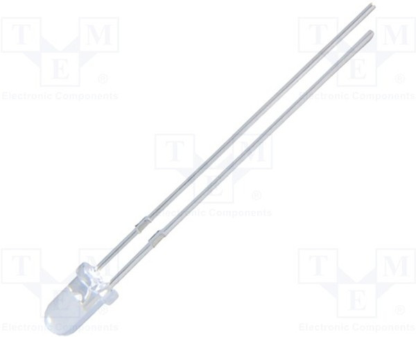 NTE30032, LED; 3mm; yellow; 2500mcd; 10°; Front: convex; 2?2.4V; Pitch: 2.54mm NTE30032, LED; 3mm; yellow; 2500mcd; 10°; Front: convex; 2?2.4V; Pitch: 2.54mm