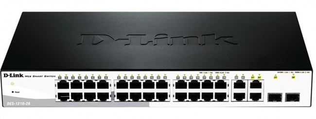 Коммутатор D-Link DES-1210-28/C2A, настраиваемый Коммутатор D-Link DES-1210-28/C2A, настраиваемый