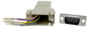 RND 205-00938, D-Sub Adapter, D-Sub 9-Pin Plug / RJ45 Socket