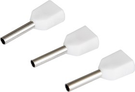 084-04-426, Наконечник штыревой втулочный изолированный (двойной) Ншви(2) 7510 белый (уп./20 шт) HLT