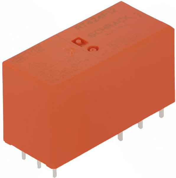 5-1393243-4 (RT424F12), Реле бистабильное 2 катушки 2 переключ. 12VDC, 8A/250VAC DPDT