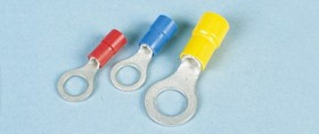 FVWS2-S3.3, FV Insulated Ring Terminal, 3mm Stud Size, 1mm² to 2.6mm² Wire Size, Blue