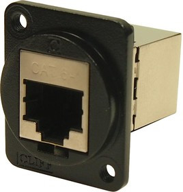 CP30225SM3B, Адаптер в линию, металлическая рамка черного цвета, RJ45, RJ45, Переходник, Встраиваемый в Линию