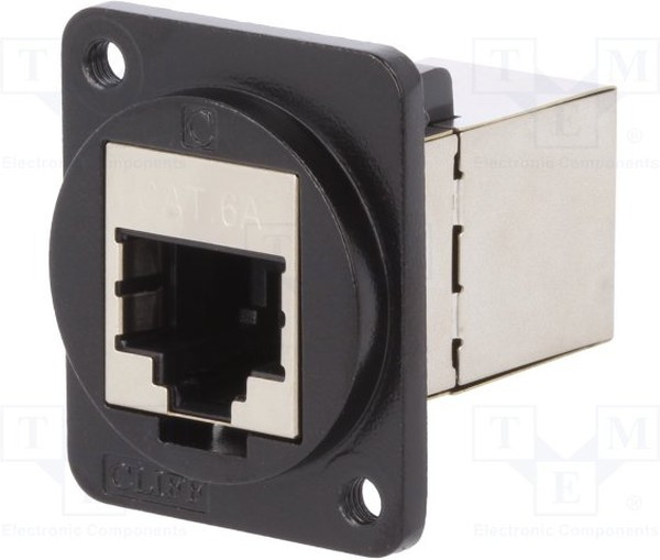 CP30225SM3B, Адаптер в линию, металлическая рамка черного цвета, RJ45, RJ45, Переходник, Встраиваемый в Линию