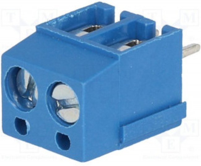 TB-5.0-P-2P1-BL, Зажимная рейка для печатных плат, угловой 90°, 5мм, на PCB, 16А TB-5.0-P-2P1-BL, Зажимная рейка для печатных плат, угловой 90°, 5мм, на PCB, 16А