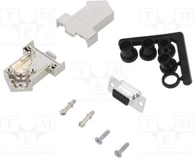 D45NT09-M-DMS-K, D-Sub; PIN: 9; plug; female; soldering; for cable; black