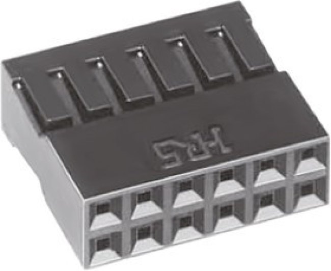 A1-10D-2.54C, A1 Series Straight Cable Mount PCB Socket, 10-Contact, 2-Row, 2.54mm Pitch, Crimp Termination