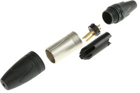 NC3MXX-HD-D, Cable Mount XLR Connector, Male, 50 V, 3 Way, Gold Alloy over Nickel Plating NC3MXX-HD-D, Cable Mount XLR Connector, Male, 50 V, 3 Way, Gold Alloy over Nickel Plating