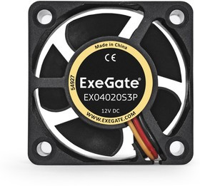 EX04020S3P, Вентилятор ExeGate 40x40x20 мм, подшипник скольжения, 3pin, 5500RPM, 22dBA