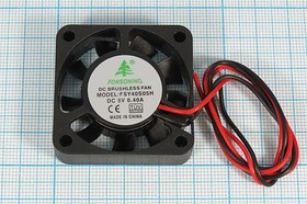 Вентилятор 40x40x10, напряжение 5В, ток 0,4А, выводы 2L, подшипник скольжения, FSY40S05H