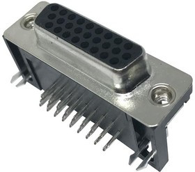 K66X-A26S-N, D-Sub High Density Connectors .350 26P SOCKET R/A BOARD LOCK