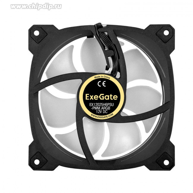 EX295974RUS, Вентилятор 12В DC с подсветкой ExeGate EX12025H6PSU-PWM.ARGB (120x120x25 мм, Hydraulic bearing (гидродинамический), 6pin, 1200R EX295974RUS, Вентилятор 12В DC с подсветкой ExeGate EX12025H6PSU-PWM.ARGB (120x120x25 мм, Hydraulic bearing (гидродинамический), 6pin, 1200R