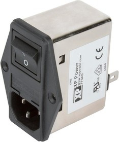 FFSAS04BFR, Filtered IEC Power Entry Module, Industrial, IEC C14, General Purpose, 4 А, 250 В AC