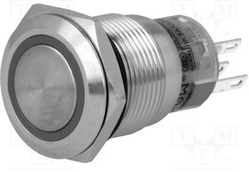 V19-11R-24B-S, Переключатель: антивандальный, Пол: 2, SPDT, 0,5A/220ВAC, 1A/24ВDC