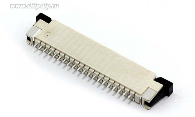Разъем FPC Half Coverage Bottom Contact 1.0K-BX-20PWB 20 pin высота 2мм шаг 1мм