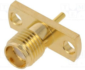 RF2-44A-T-00-50-G, Гнездо, SMA, "мама", прямой, пайка, на панель, тефлон, позолота