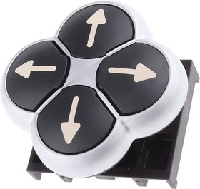 M22-D4-S-X7, Переключатель: на 4 направления, Фикс.пол: 1, 22мм, черный, IP66