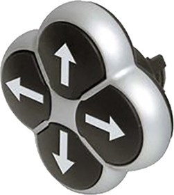 M22-D4-S-X7, Переключатель: на 4 направления, Фикс.пол: 1, 22мм, черный, IP66