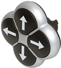 M22-D4-S-X7, Переключатель: на 4 направления, Фикс.пол: 1, 22мм, черный, IP66