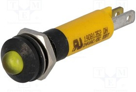 19081352, Индикат.лампа: LED; выпуклый; 24ВDC; Отв: O8мм; IP67; пластик