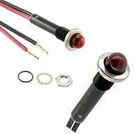 75R-2211, Panel Mount Indicator Lamps Round PMI .375in. Neon 125V Wire Red