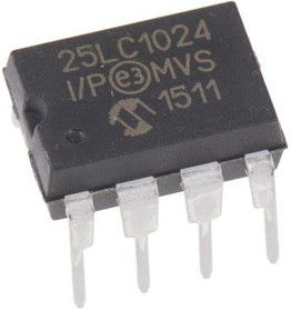 25LC1024-I/P, Энергонезависимое ППЗУ 1Mбит 20МГц 8DIP