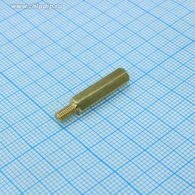 KLS8-DBL-M3-E5.0-L18.0, Стойки латунные, без покрытия шестигранные М3 отверстие-винт KLS8-DBL-M3-E5.0-L18.0, Стойки латунные, без покрытия шестигранные М3 отверстие-винт