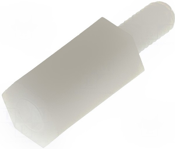 TP-10, Дистанцирующая стойка с резьбой, шестигранная, полиамид, M3, расстояние между платами 10мм TP-10, Дистанцирующая стойка с резьбой, шестигранная, полиамид, M3, расстояние между платами 10мм