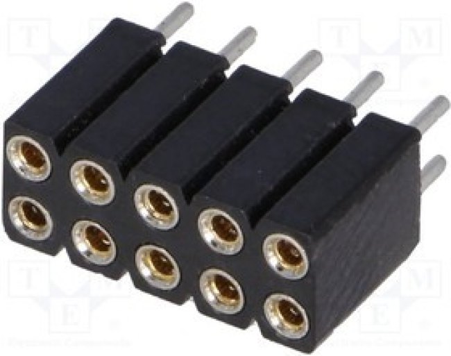 DS1002-03-2*5131, Гнездо штыревое "мама" PIN 10 цанговые контакты прямой THT DS1002-03-2*5131, Гнездо штыревое "мама" PIN 10 цанговые контакты прямой THT
