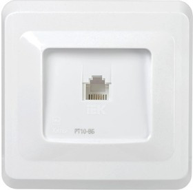 РТ10-ВБ Розетка 1-ая телефонная RJ11 ВЕГА белый ETV10-K01-DM